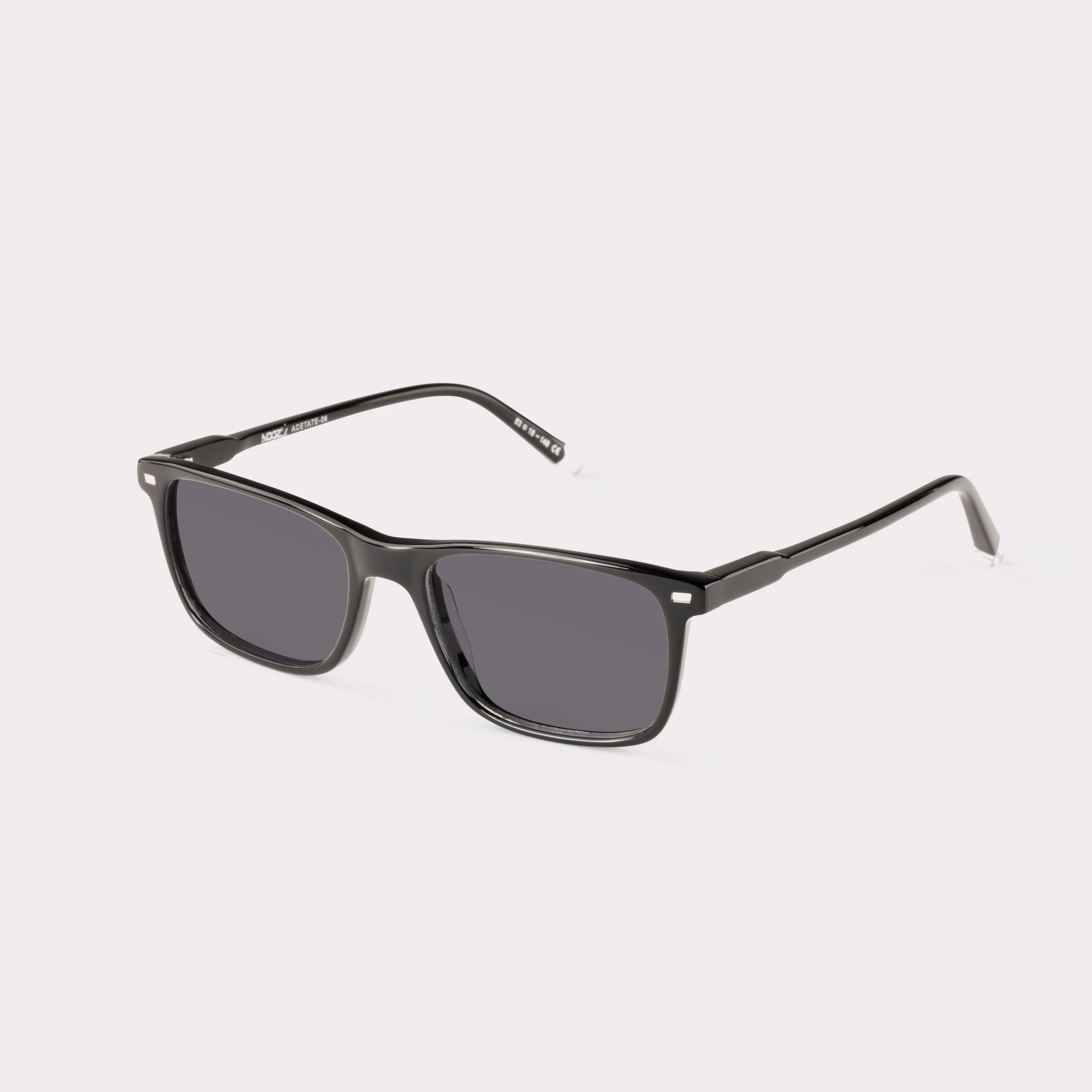 A pair of Andre Black Sunglasses  seen from the side