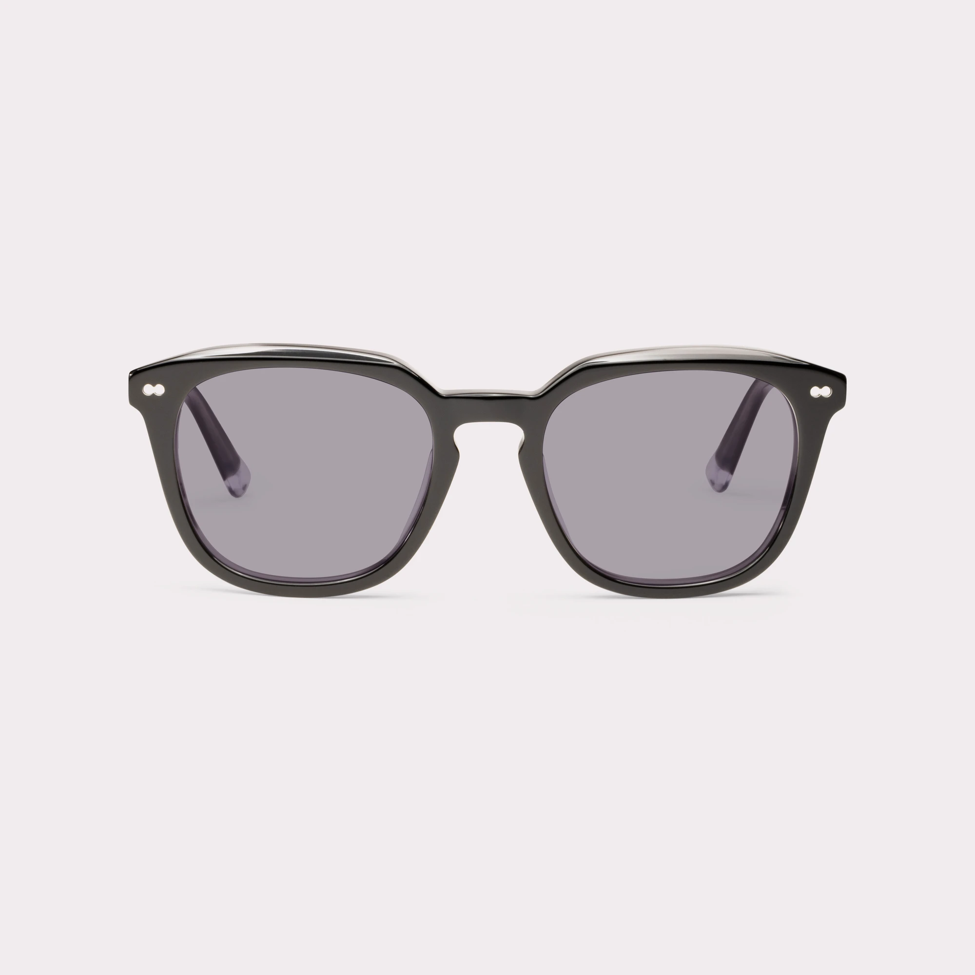 A pair of Clover Black Sunglasses seen from the front