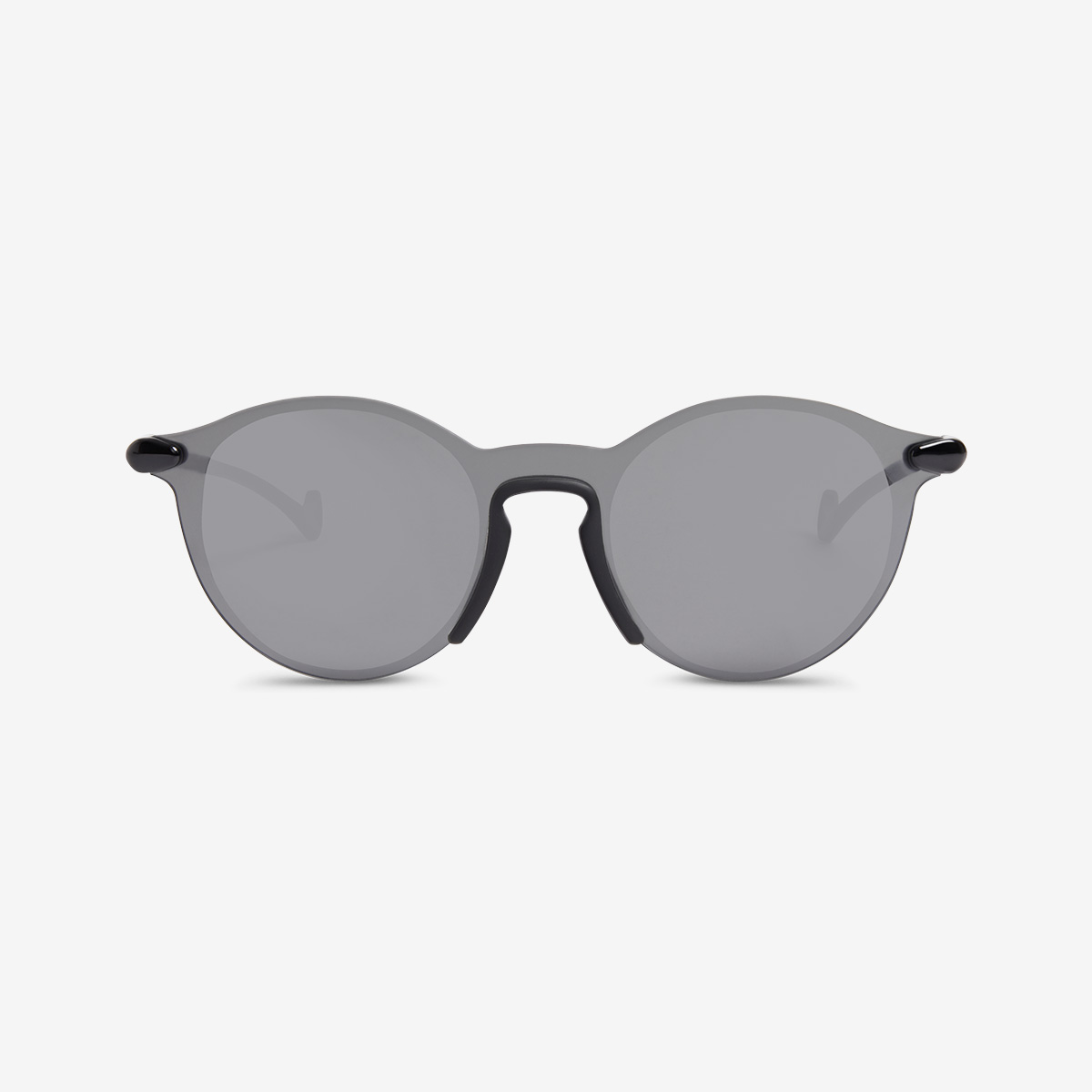 A pair of Essential Sport Round Black Sunglasses seen from the front