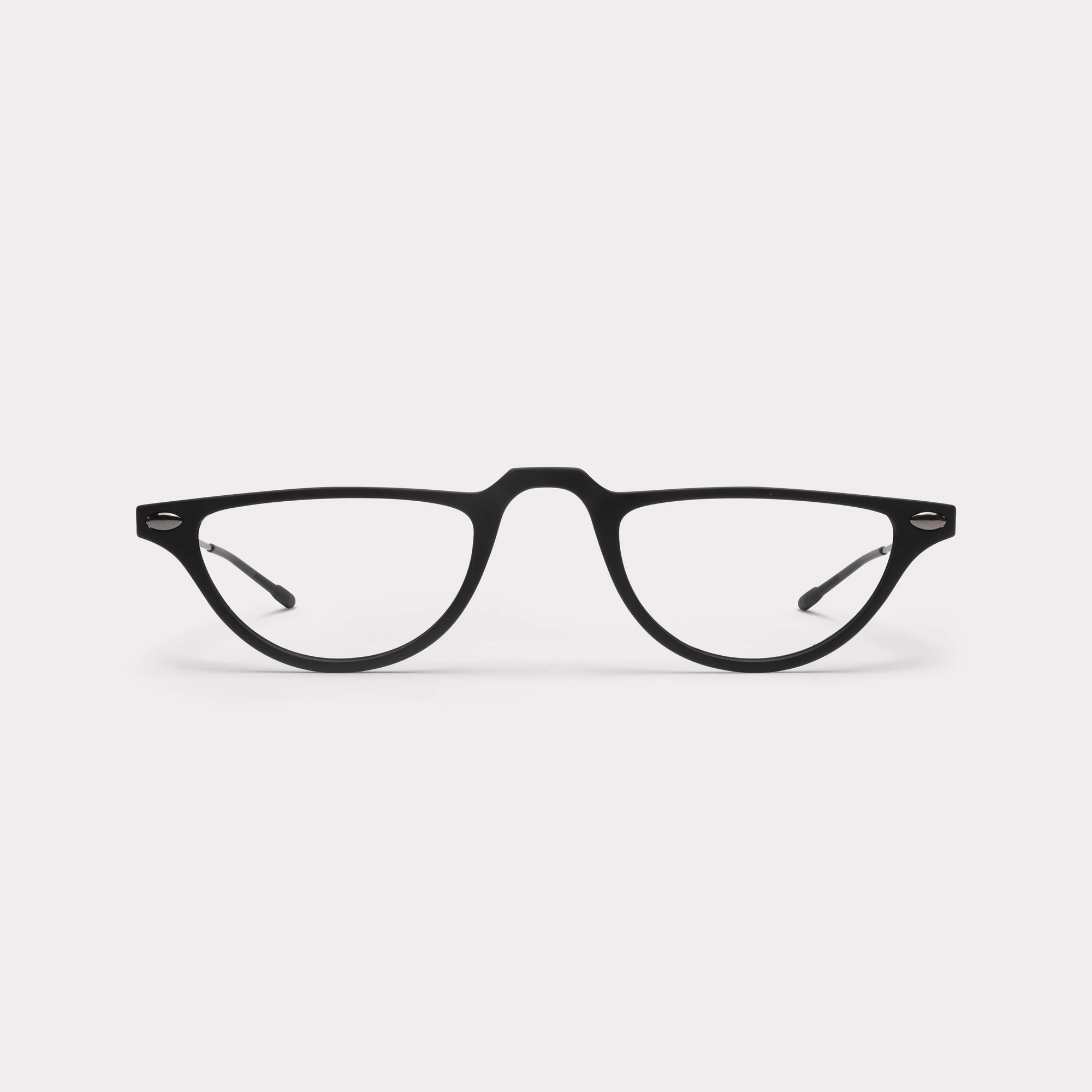 A pair of Moon Black Reading glasses seen from the front