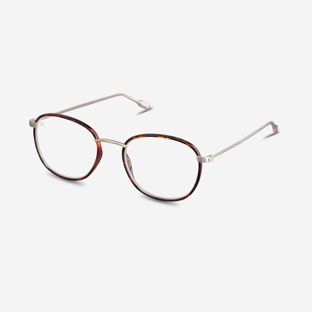 A pair of Gali Tortoise Blue light glasses  seen from the side