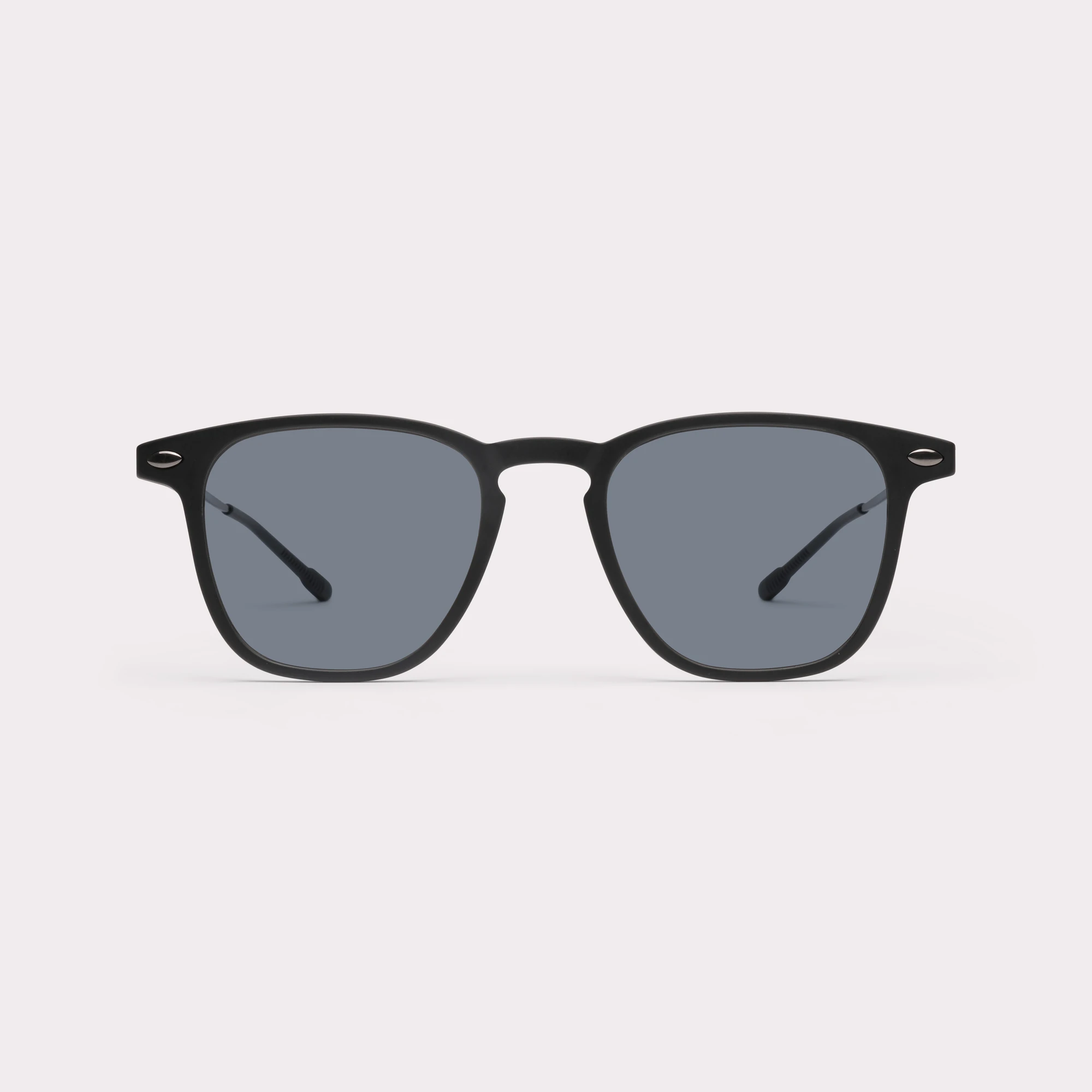 A pair of Doni Black Sunglasses seen from the front