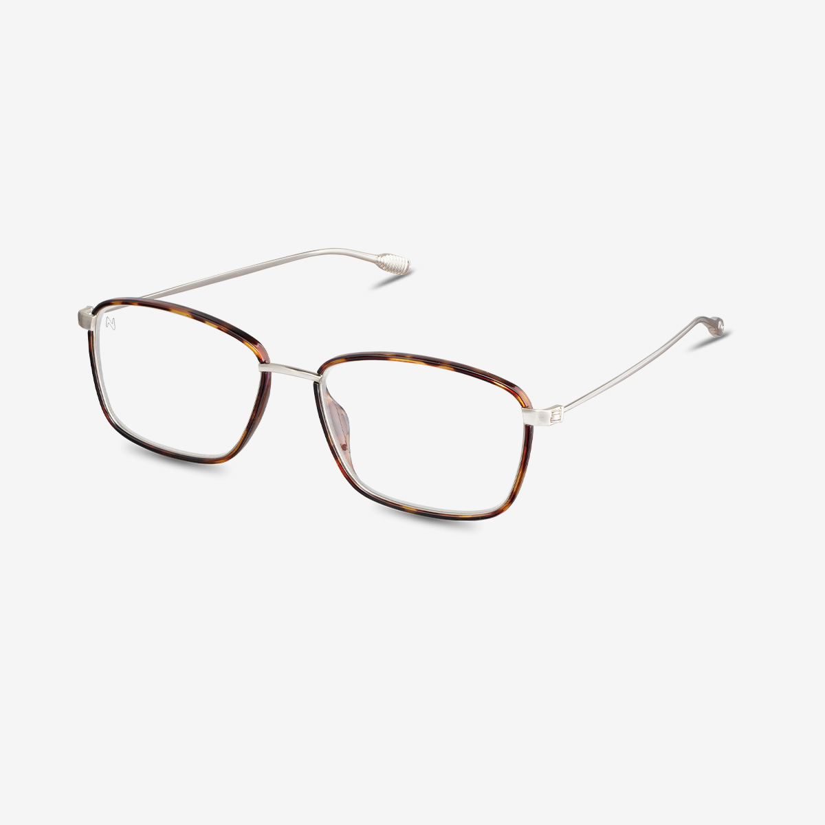 A pair of Faro Tortoise Reading glasses anti-blue light  seen from the side