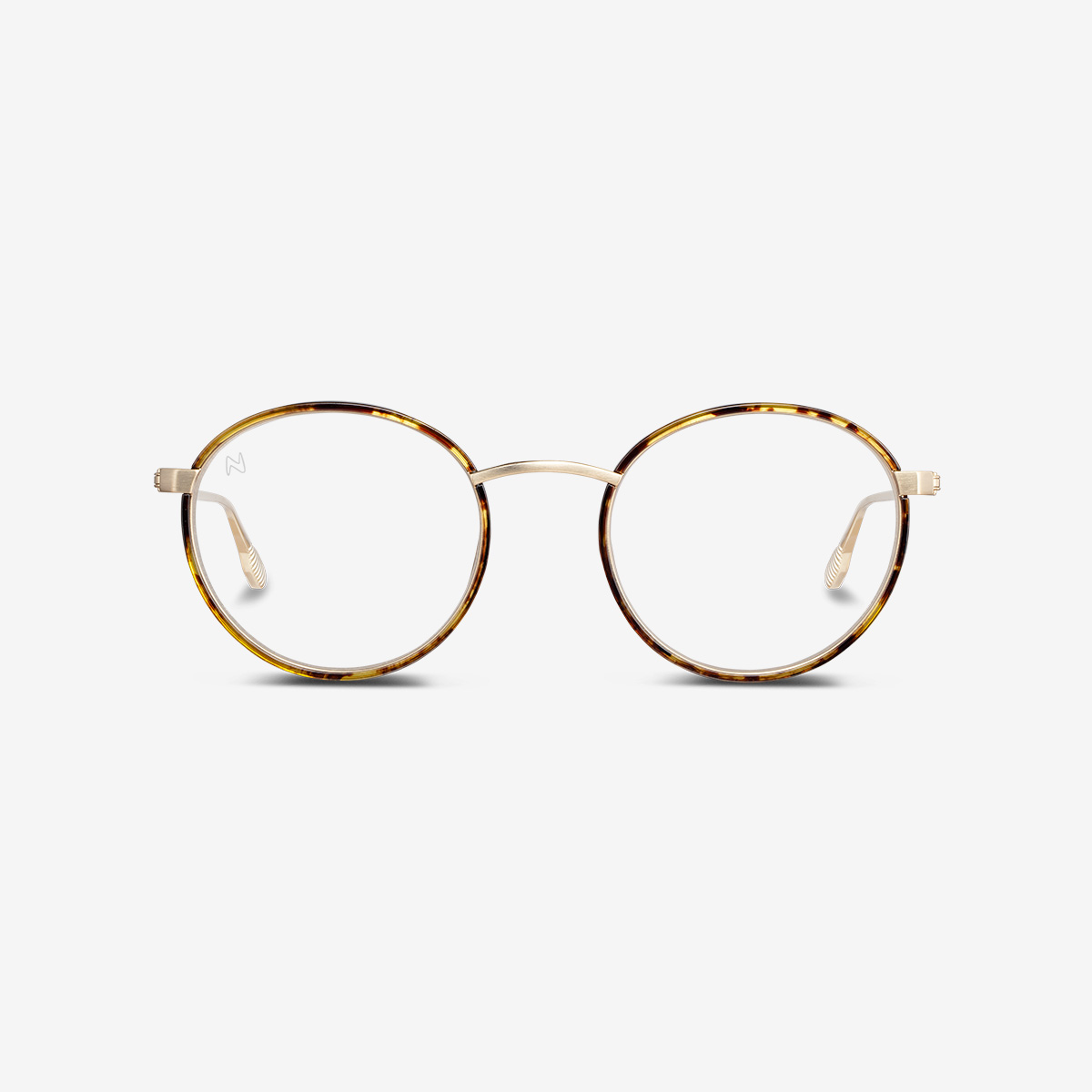 A pair of Ela Light tortoise Reading glasses anti-blue light seen from the front