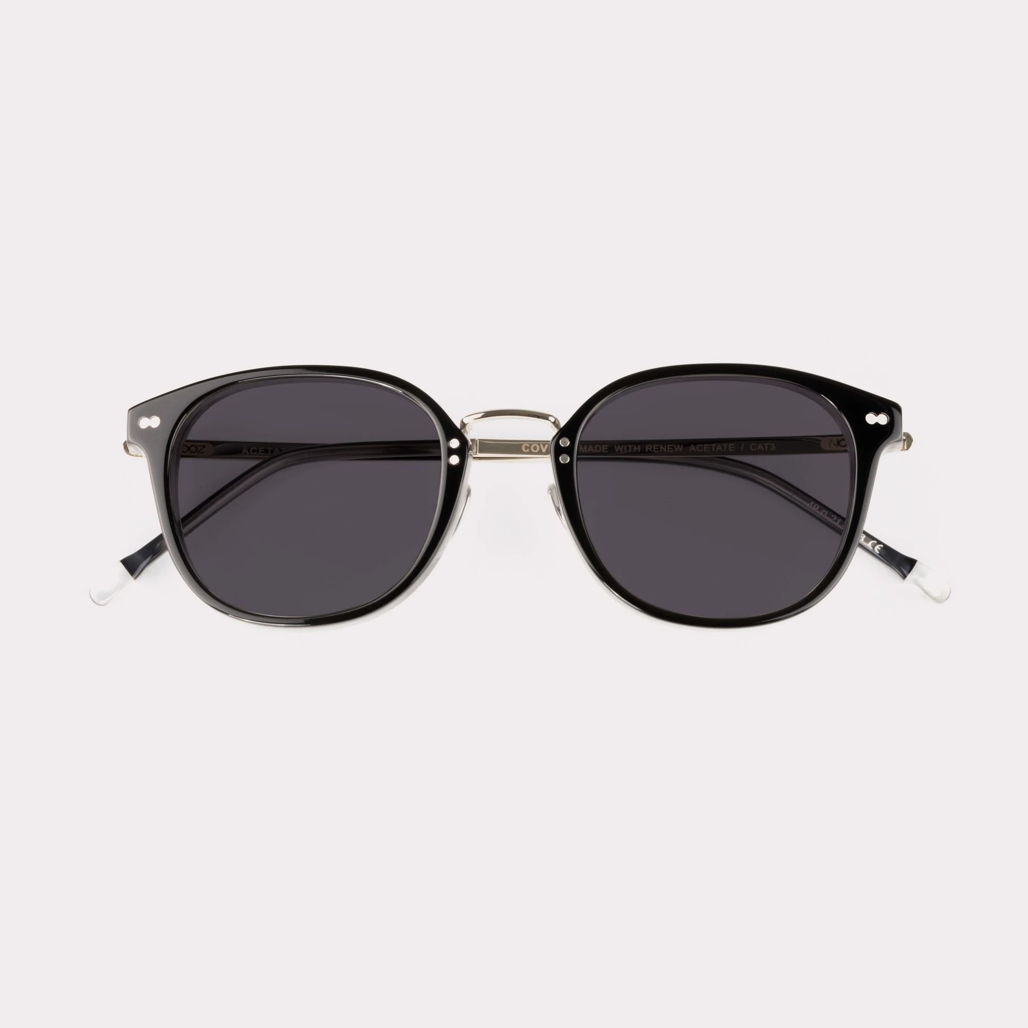 A pair of Covell Black Sunglasses folded
