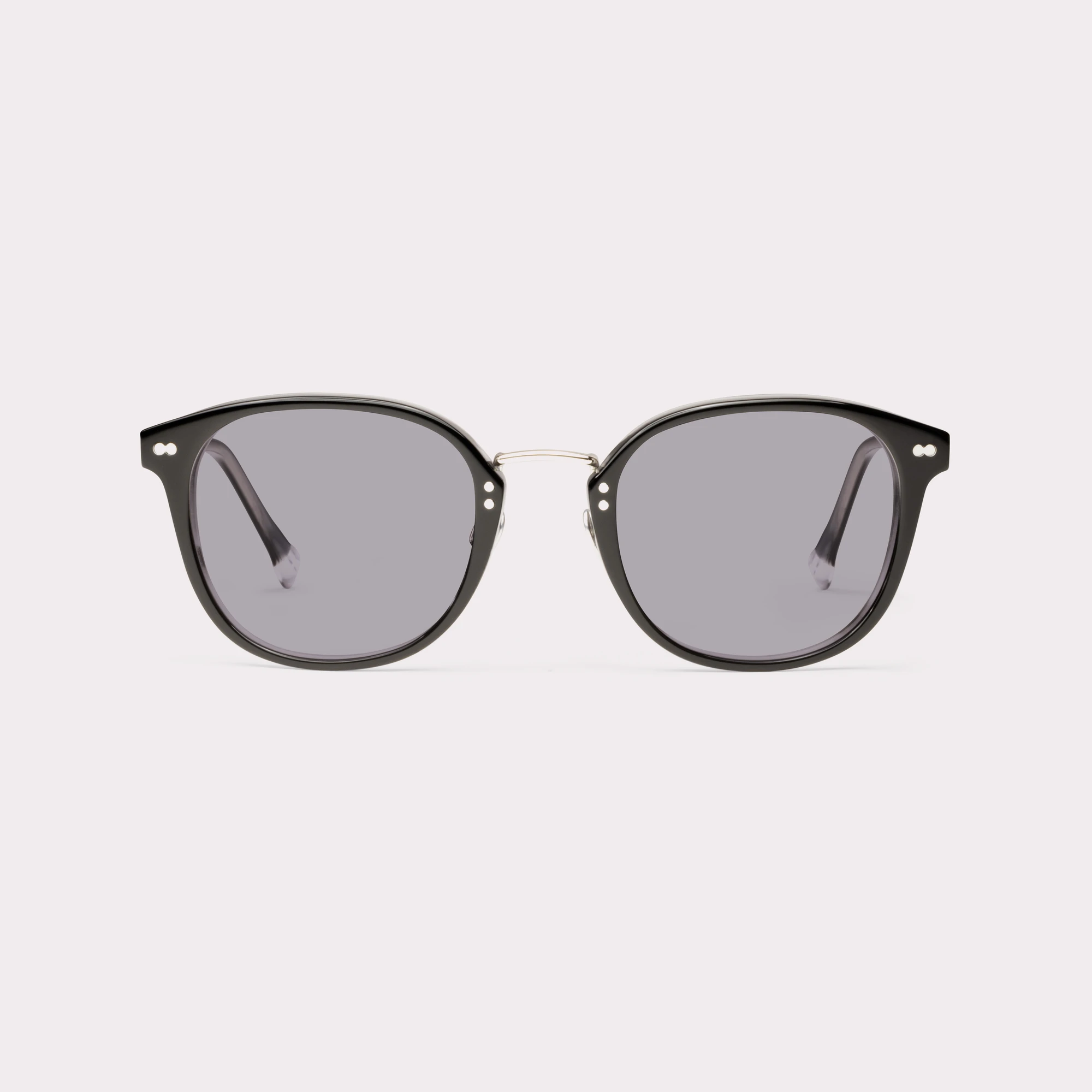 A pair of Covell Black Sunglasses seen from the front