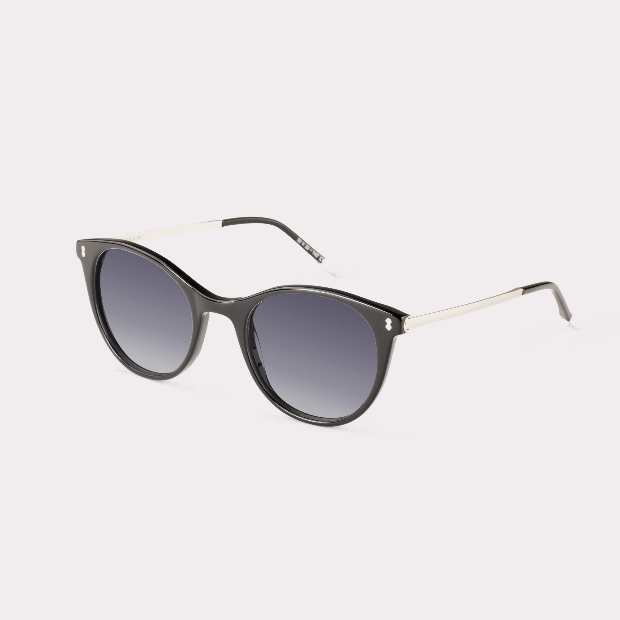 A pair of Berry Black Sunglasses  seen from the side