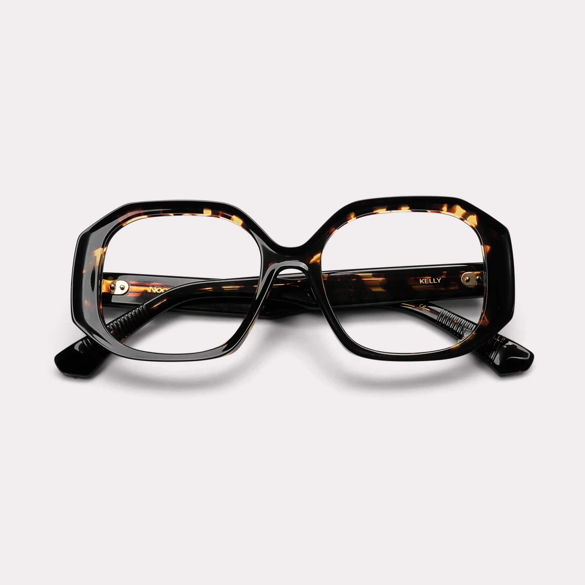 Un paio di Kelly Dark tortoise Occhiali da vista su misura  ripiegato