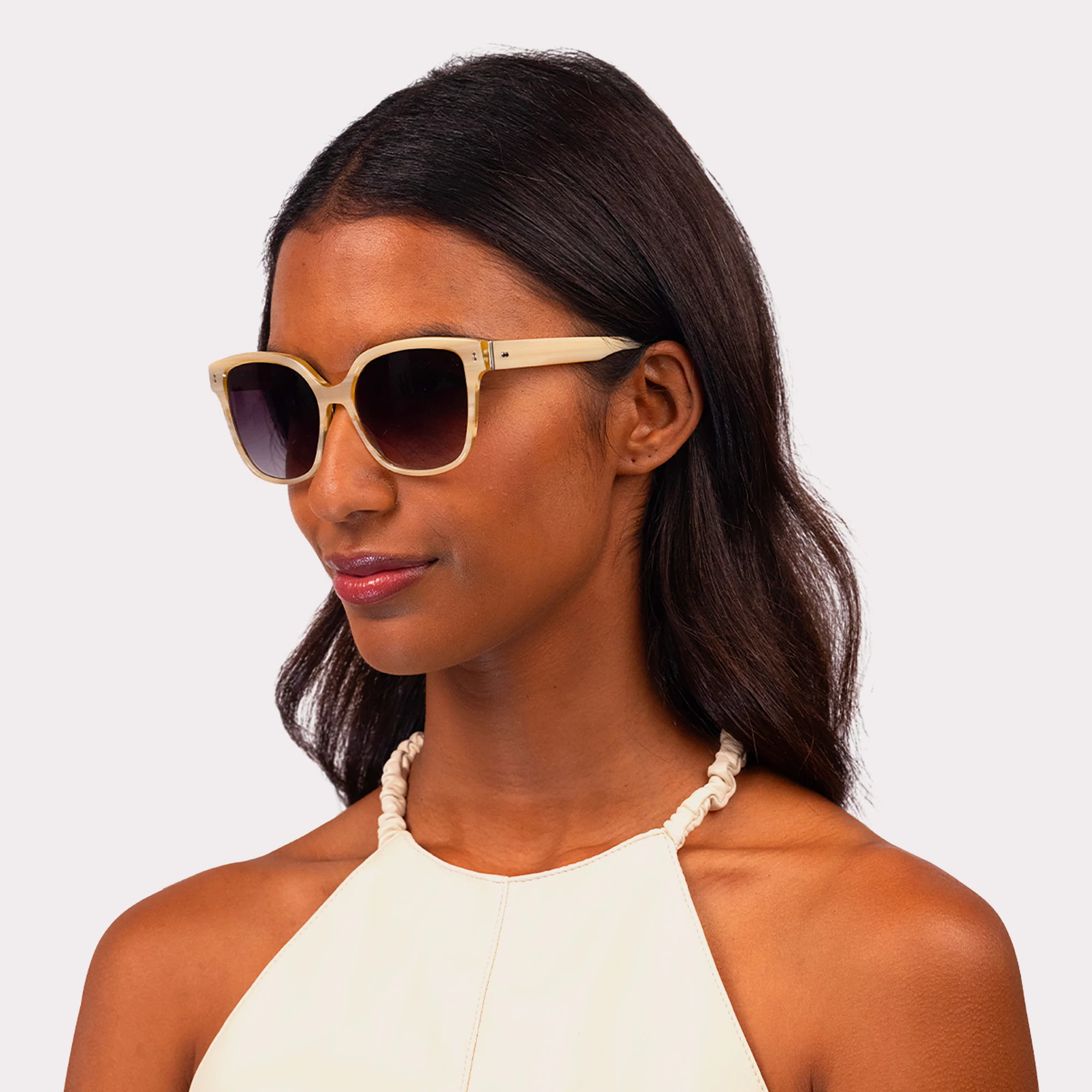 A pair of Lucky Milky Beige Sunglasses