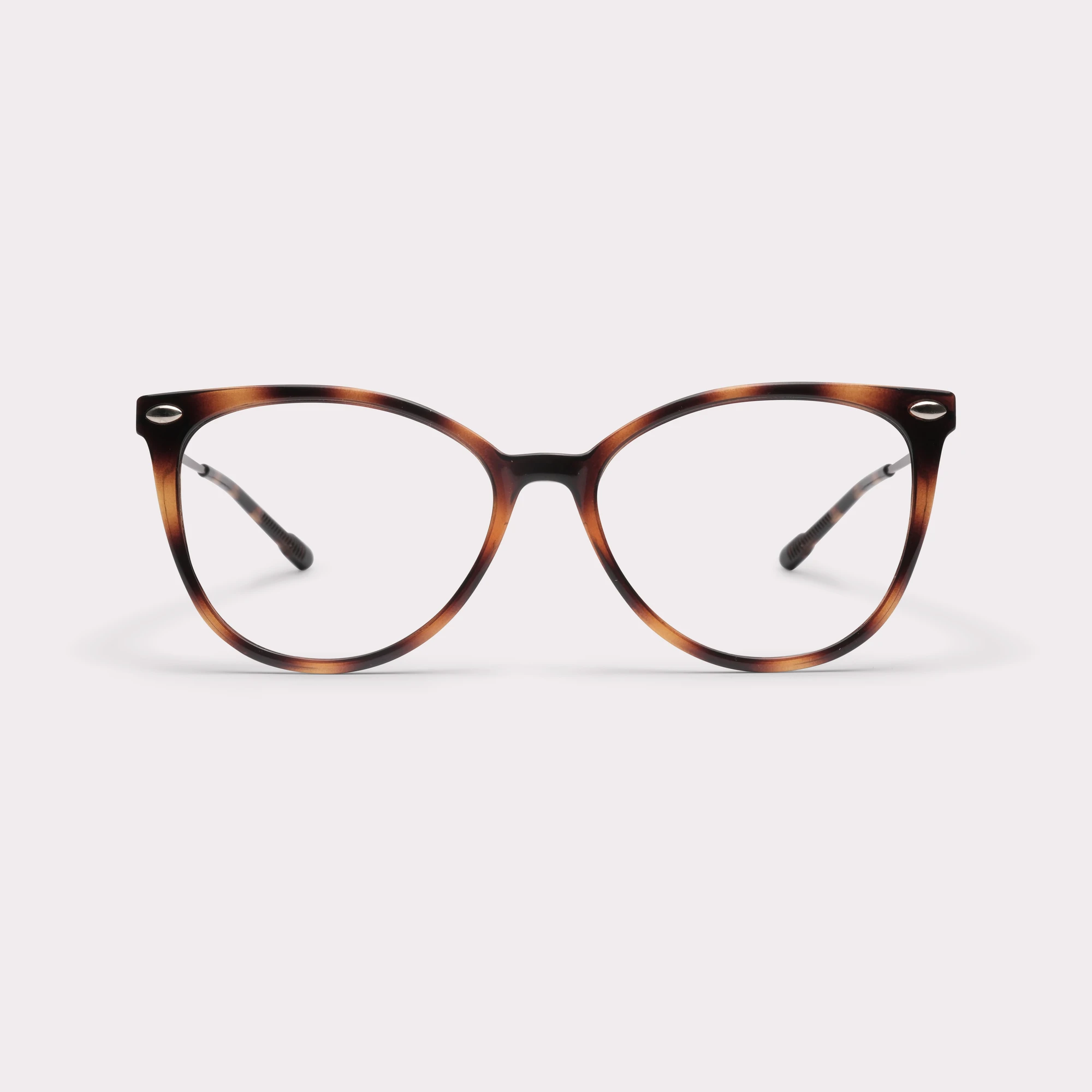 A pair of Ivy Tortoise Reading glasses anti-blue light seen from the front