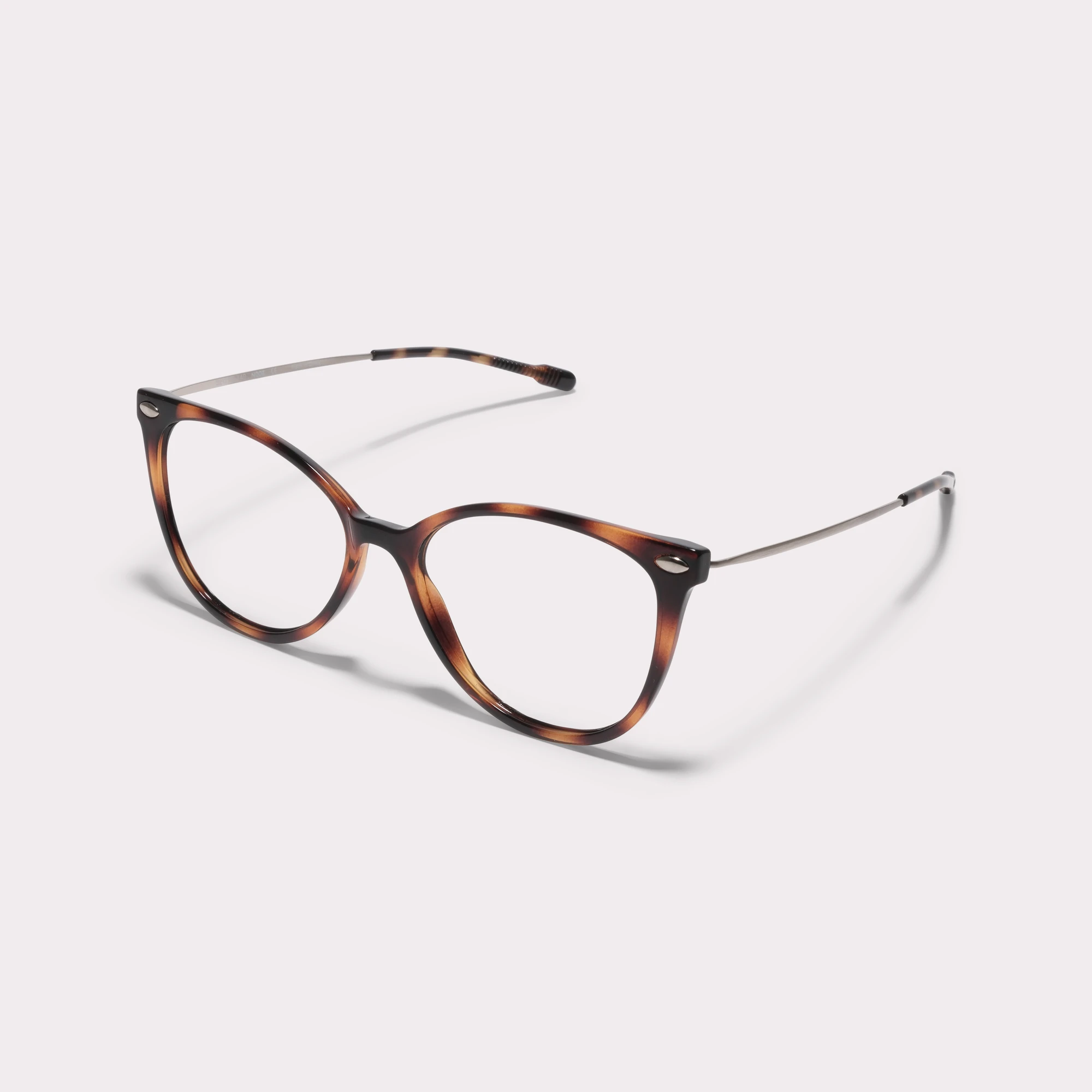 A pair of Ivy Tortoise Reading glasses anti-blue light  seen from the side