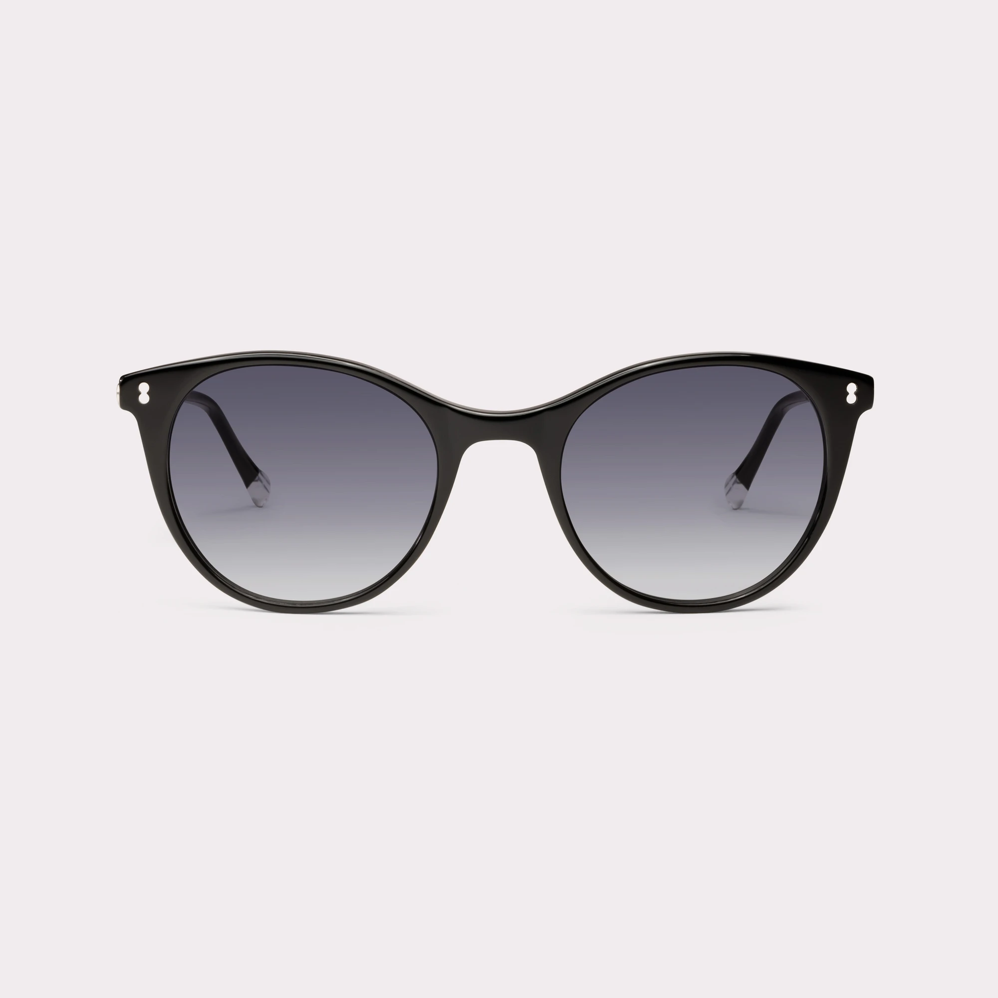 A pair of Berry Black Sunglasses seen from the front
