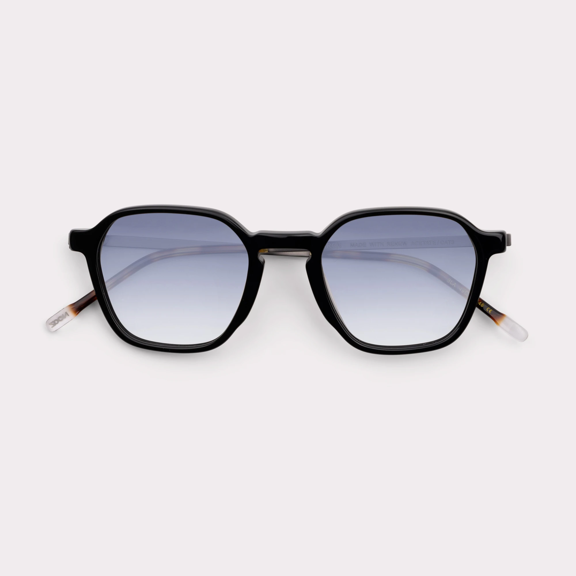 A pair of Aaron Black Sunglasses folded