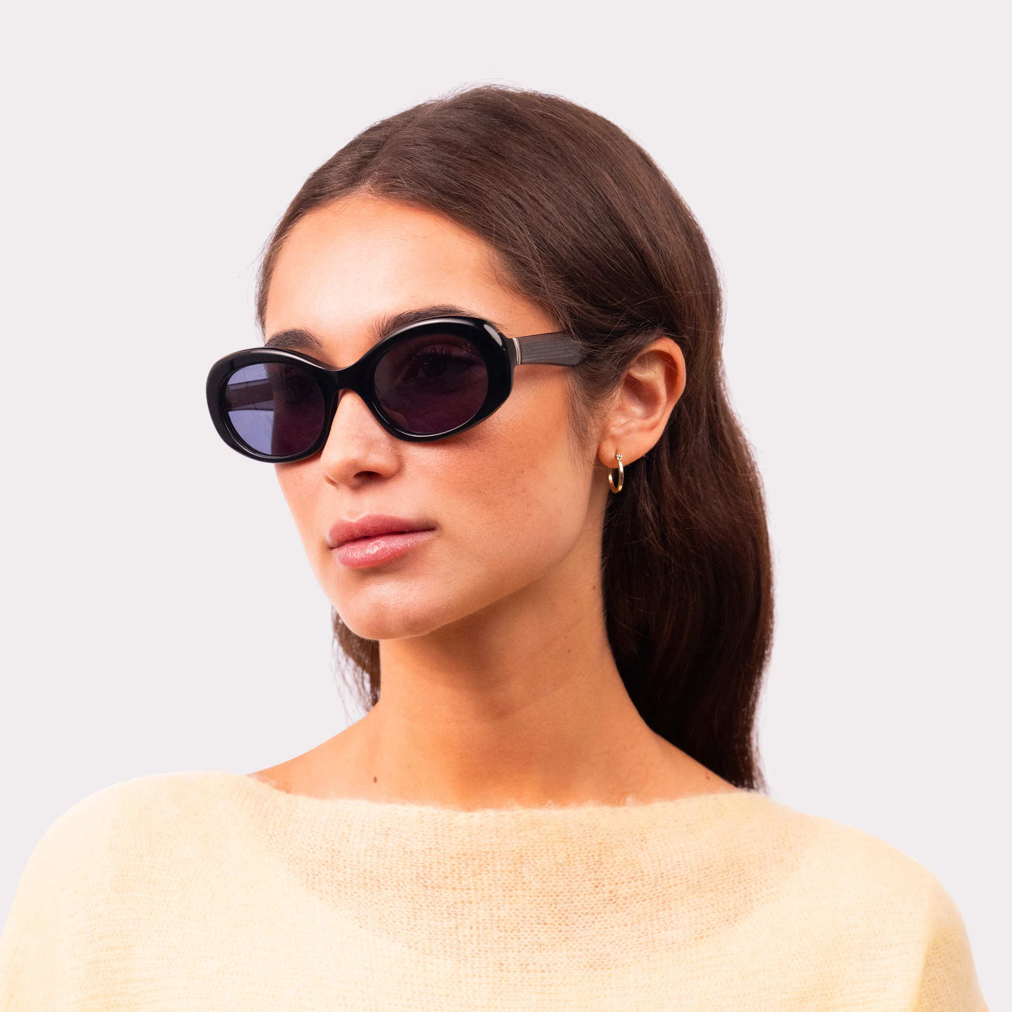 A pair of Loop Black Sunglasses