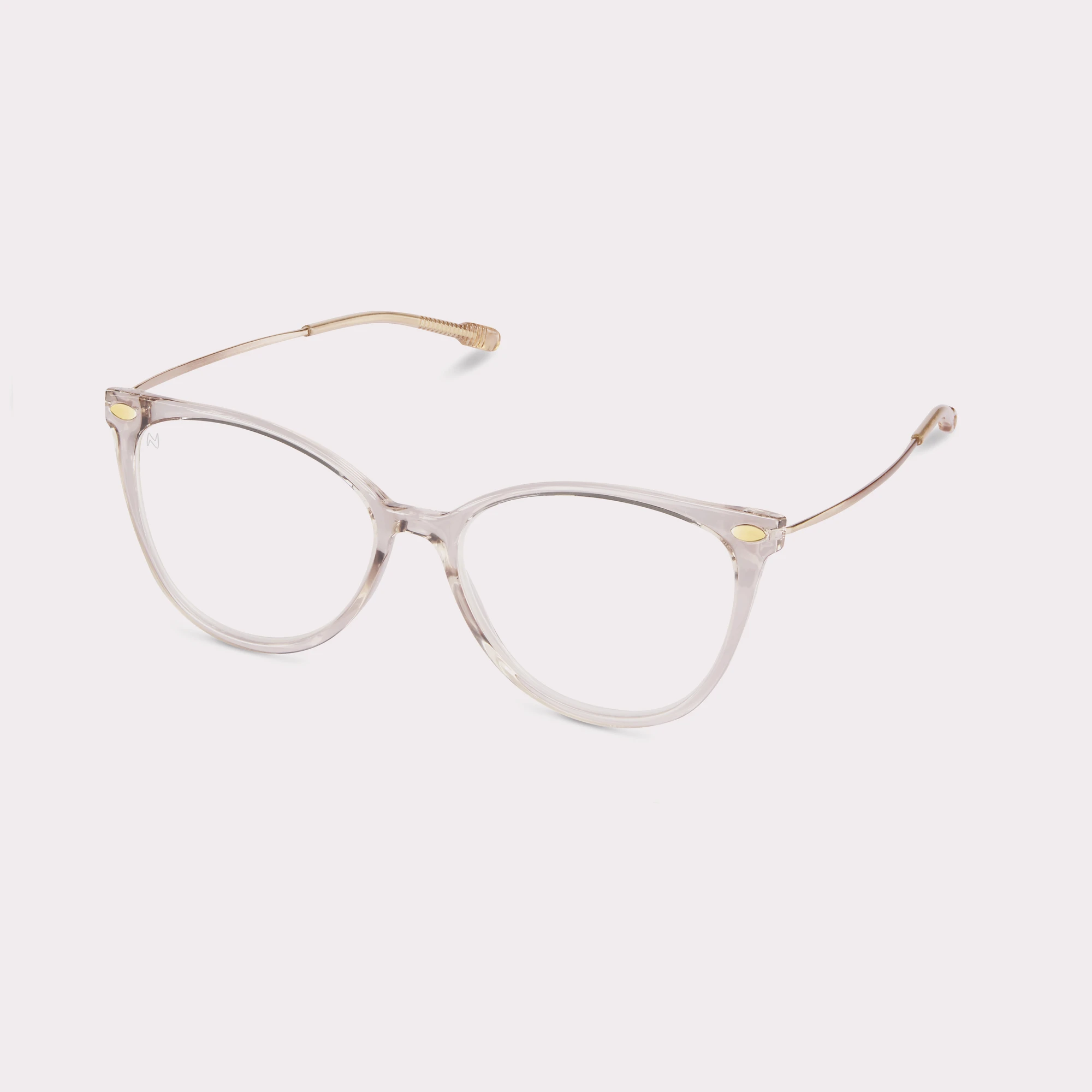 A pair of Ivy Quartz Reading glasses  seen from the side