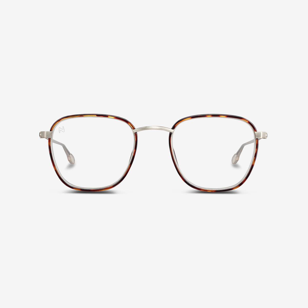 A pair of Hiro Tortoise Blue light glasses seen from the front
