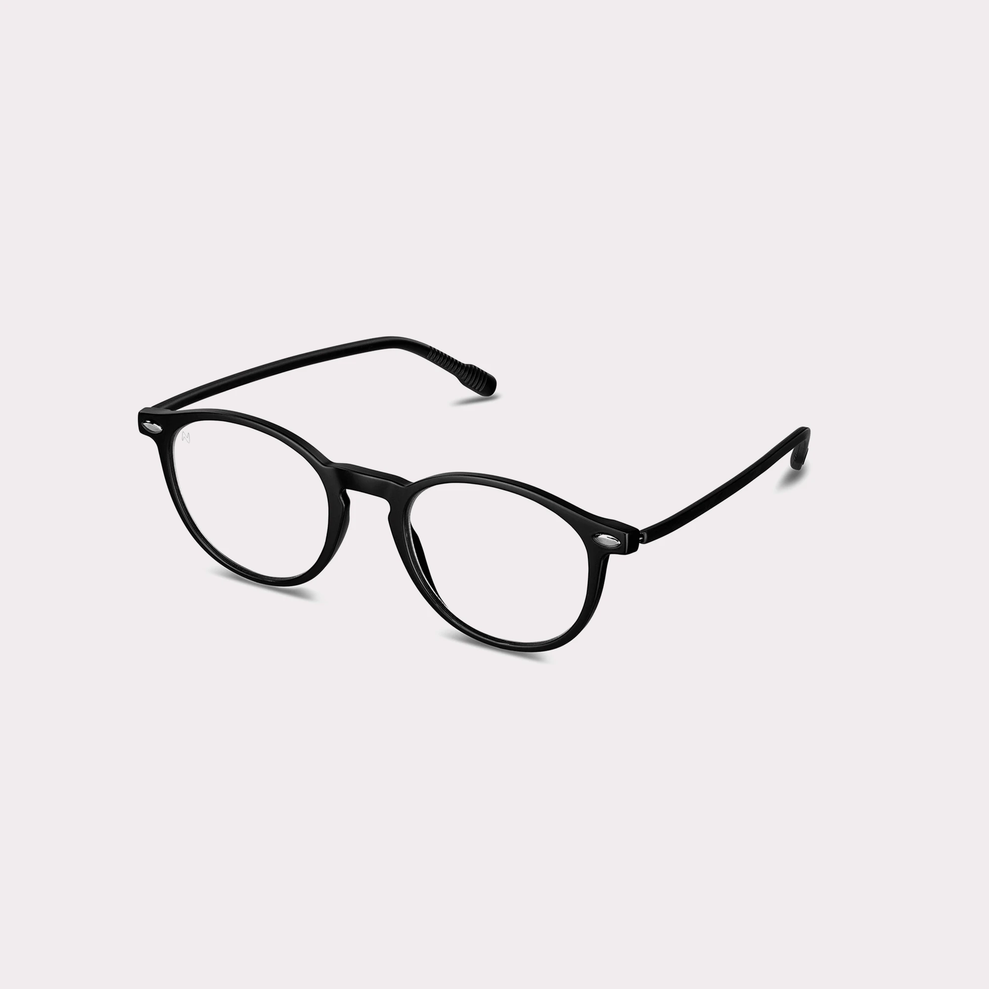 A pair of Cruzy Black Kids' anti-blue light glasses  seen from the side
