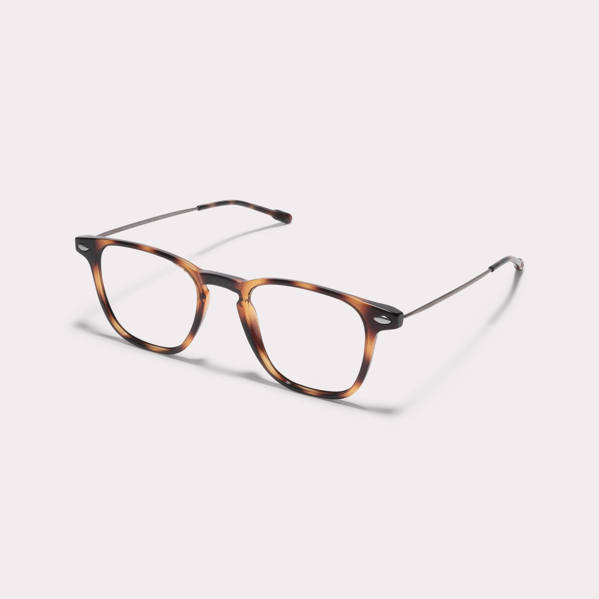 A pair of Doni Tortoise Reading glasses anti-blue light  seen from the side
