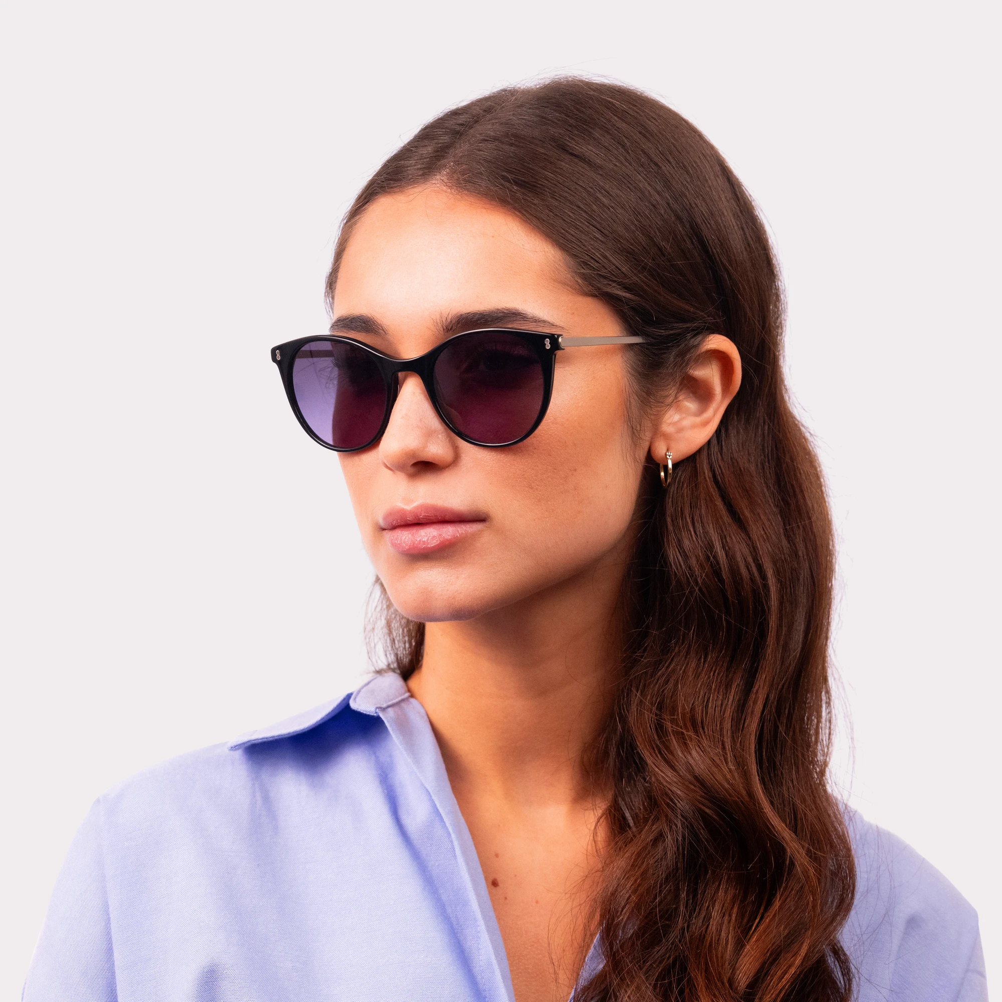 A pair of Berry Black Sunglasses