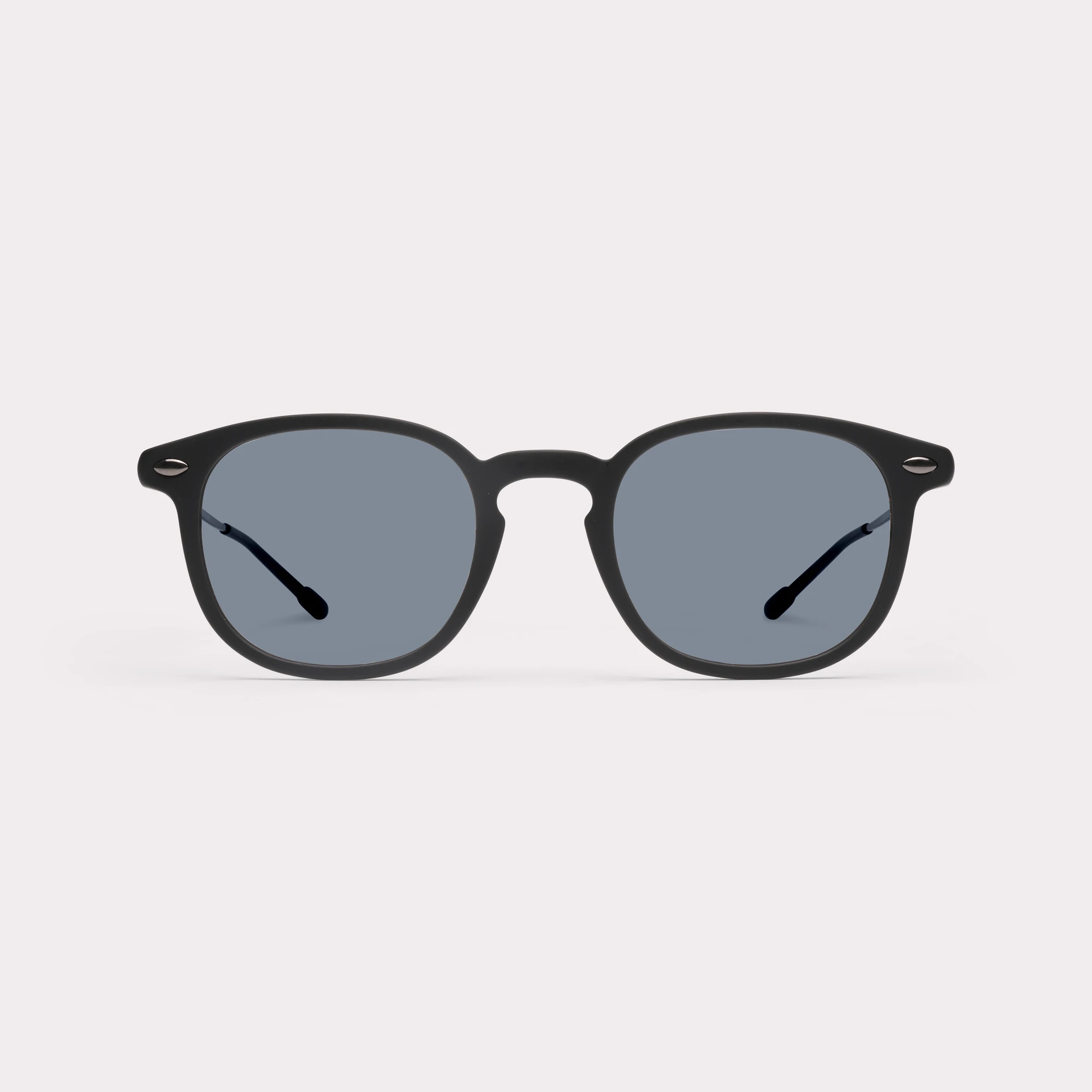 A pair of Alma Black Sunglasses seen from the front