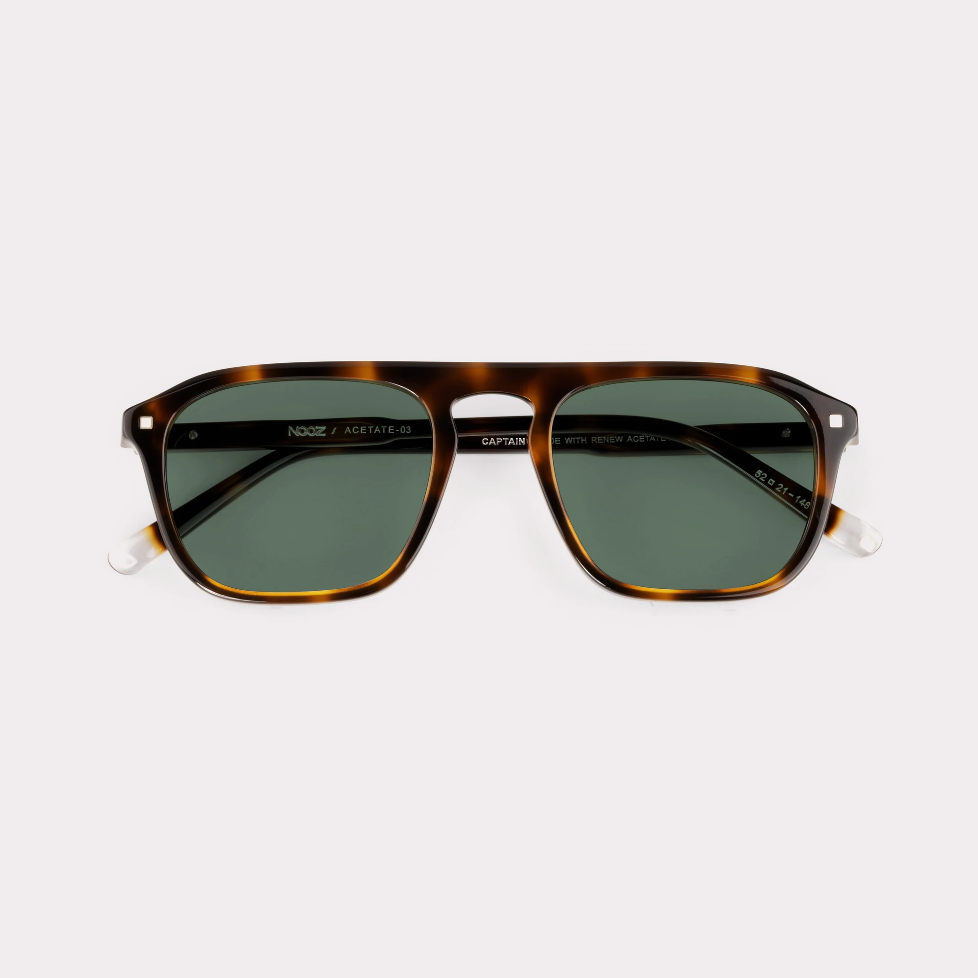 A pair of Captain Tortoise Sunglasses folded
