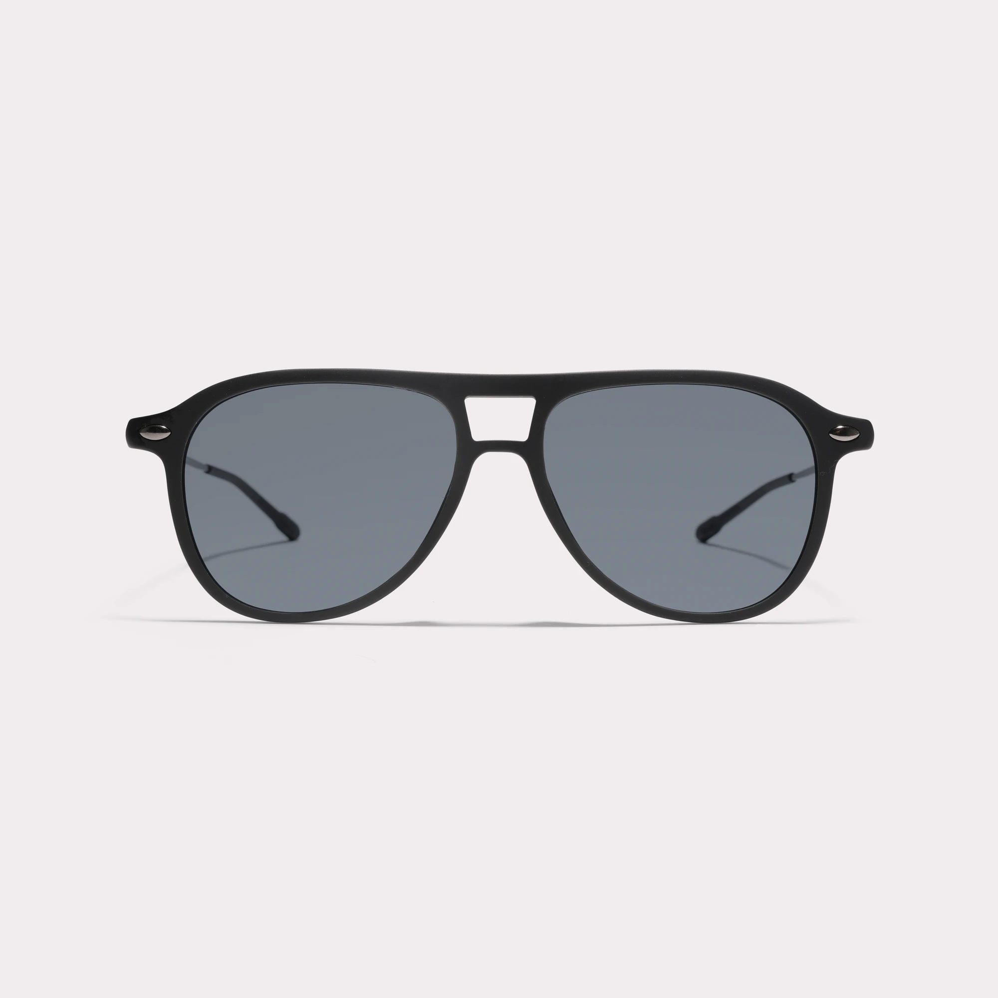 A pair of Fly Black Sunglasses seen from the front
