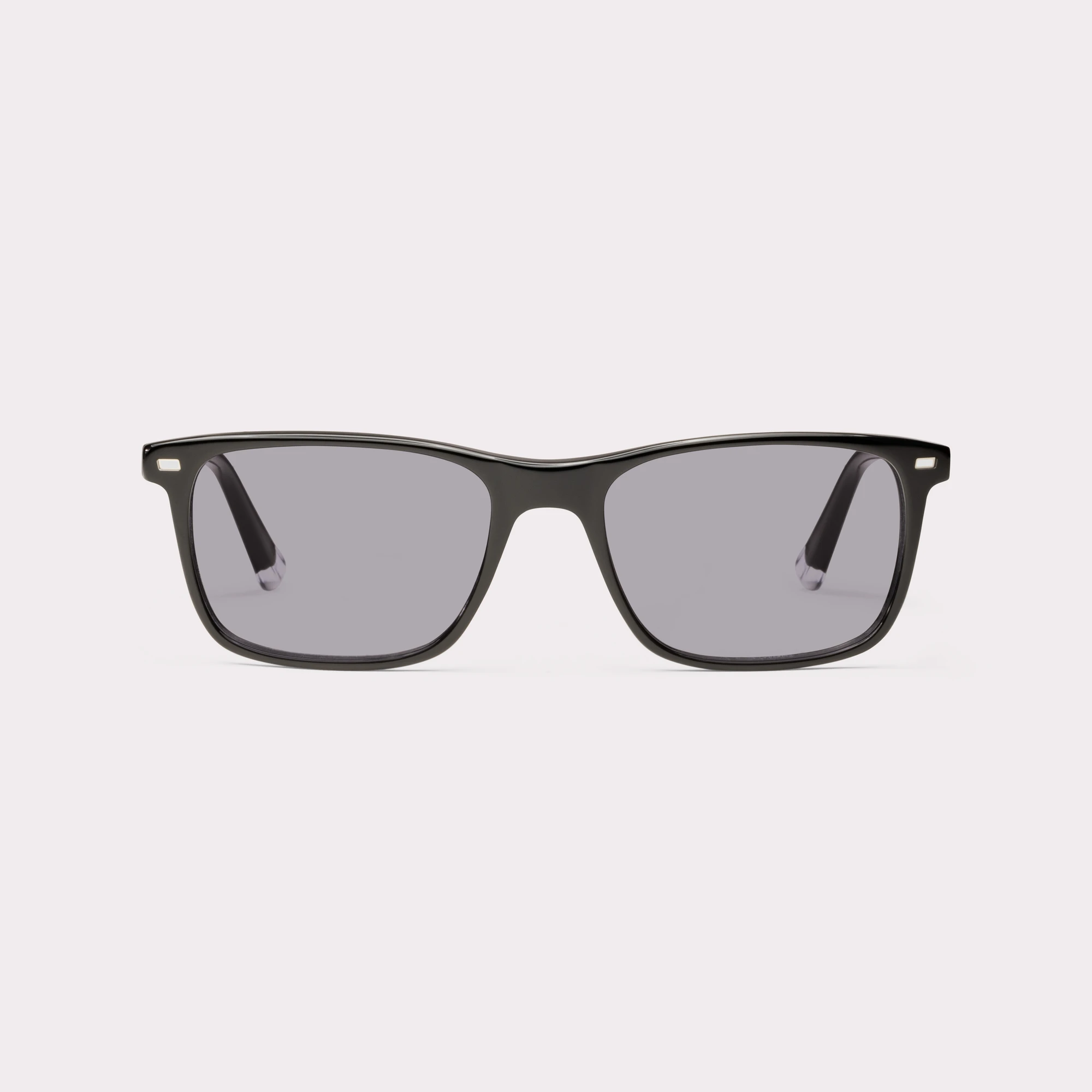 A pair of Andre Black Sunglasses seen from the front