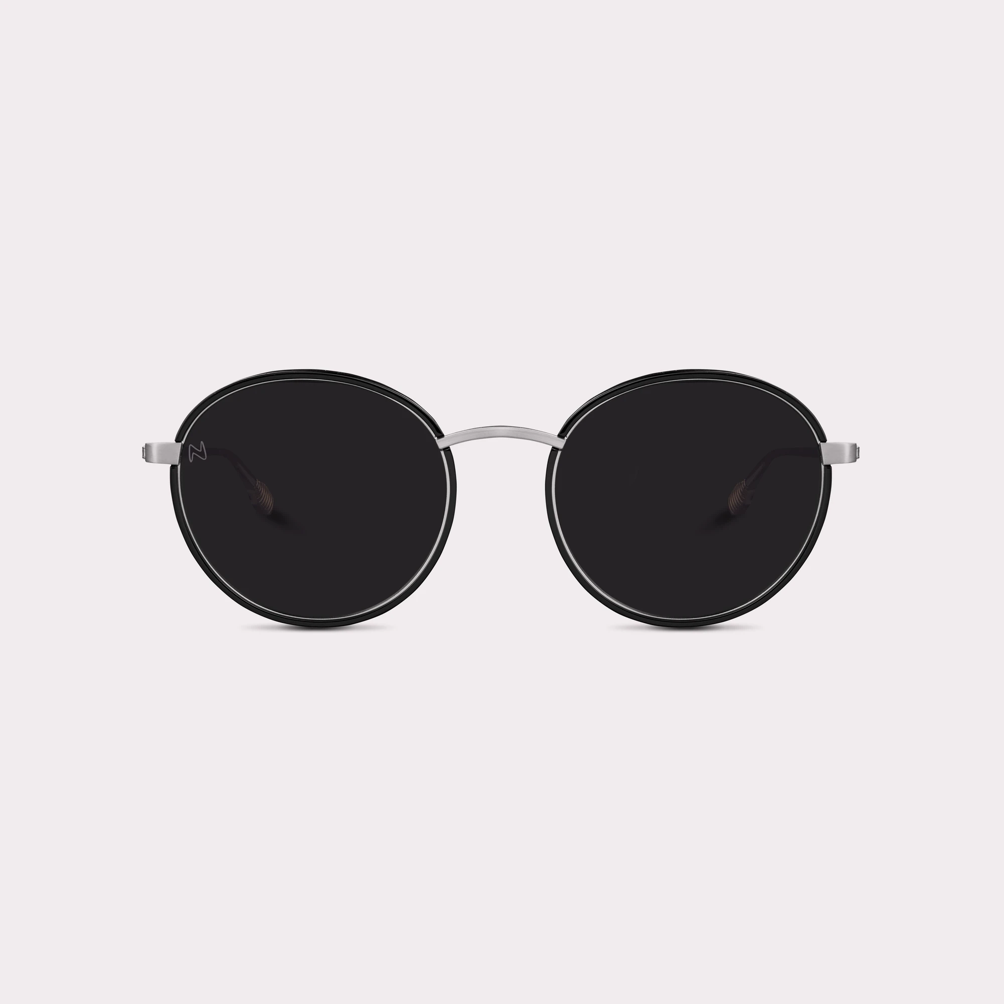 A pair of Ela Black Sunglasses seen from the front