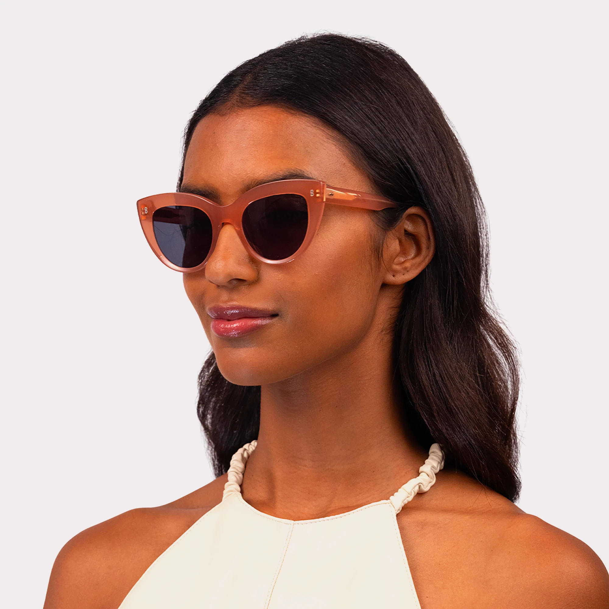 A pair of Romy Milky Pink Sunglasses