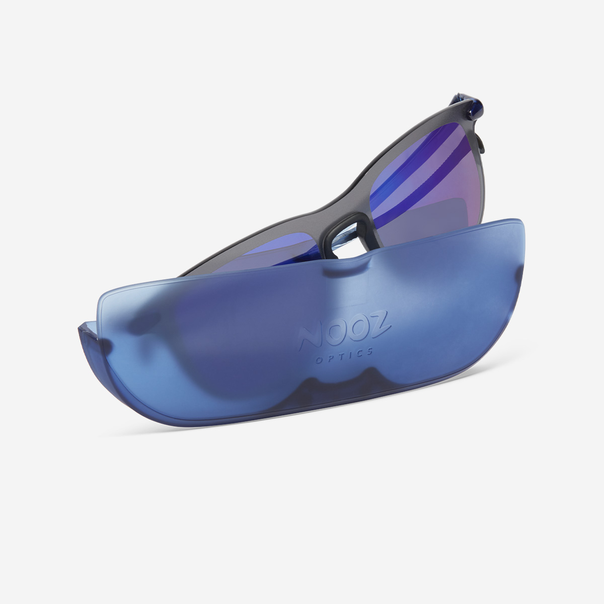 A pair of Essential Sport Rectangular Navy Sunglasses