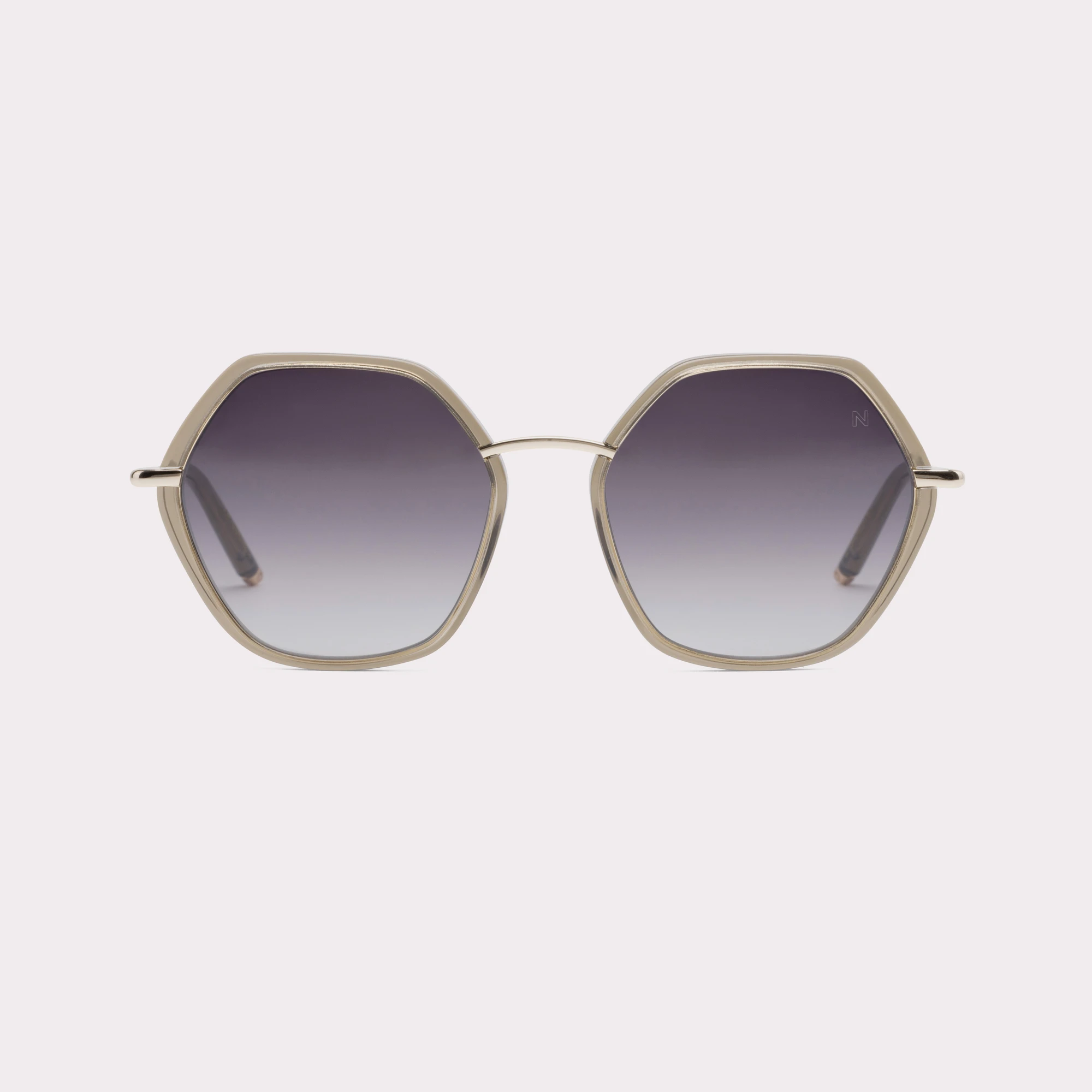 A pair of Pearl Olive Sunglasses seen from the front