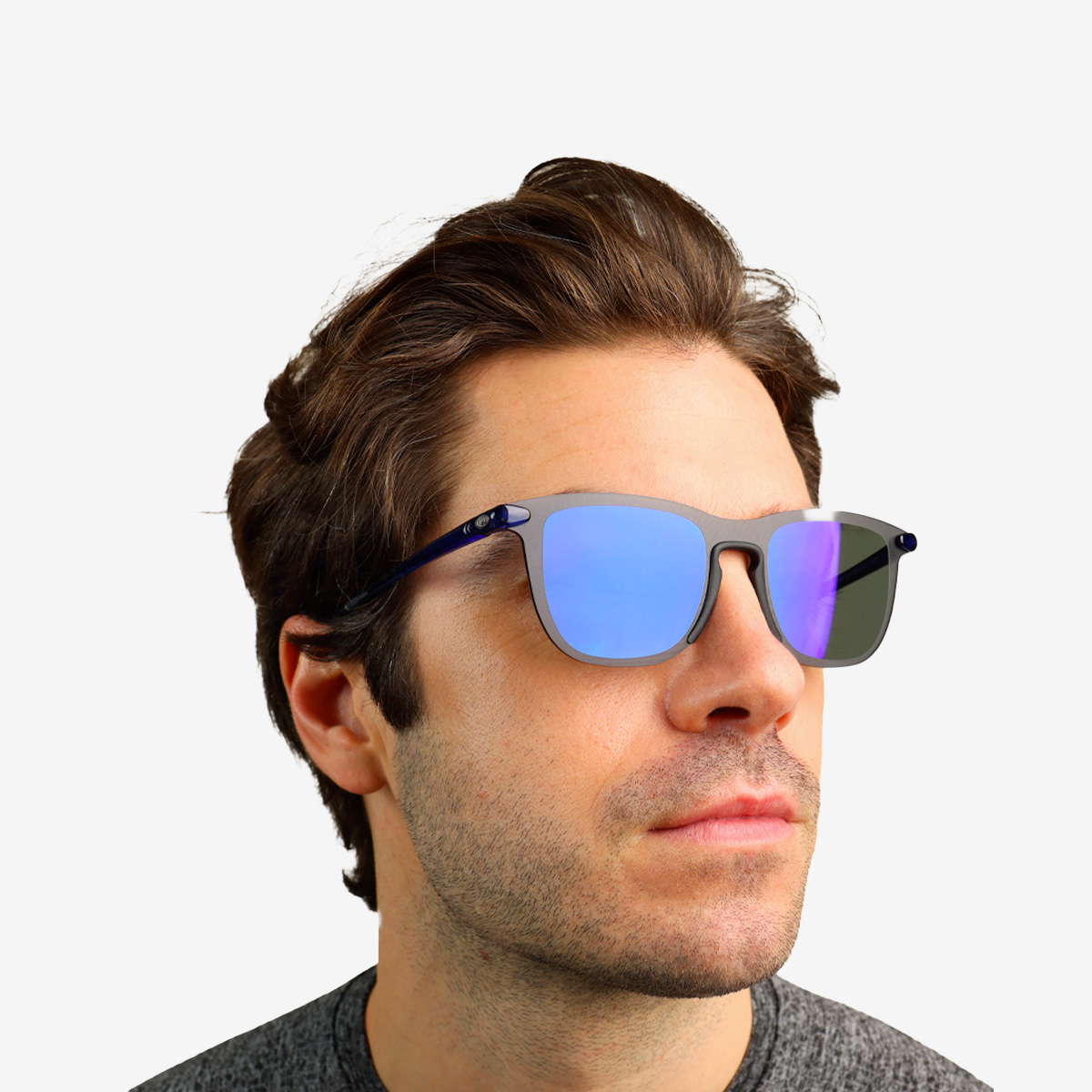 A pair of Essential Sport Rectangular Navy Sunglasses