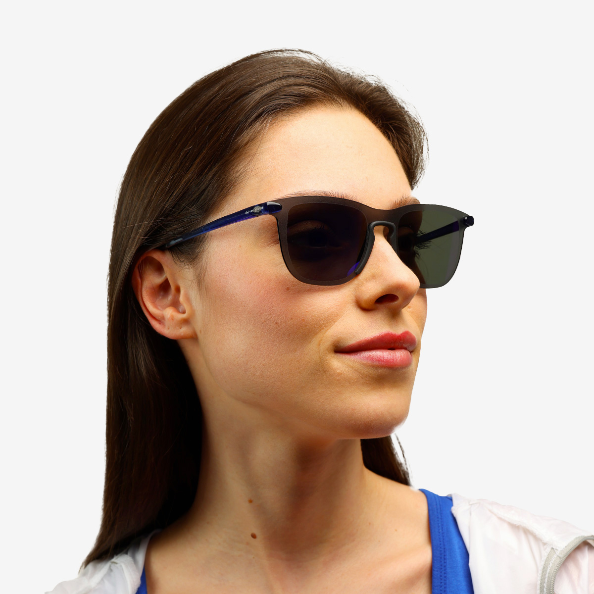 A pair of Essential Sport Rectangular Navy Sunglasses