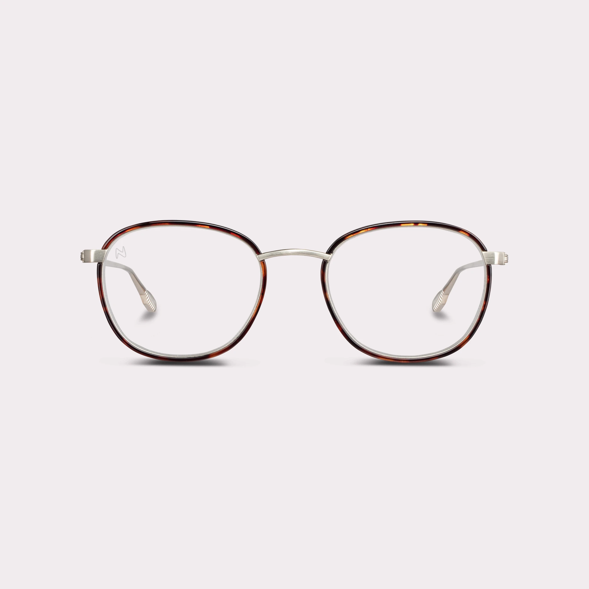 A pair of Gali Tortoise Reading glasses seen from the front