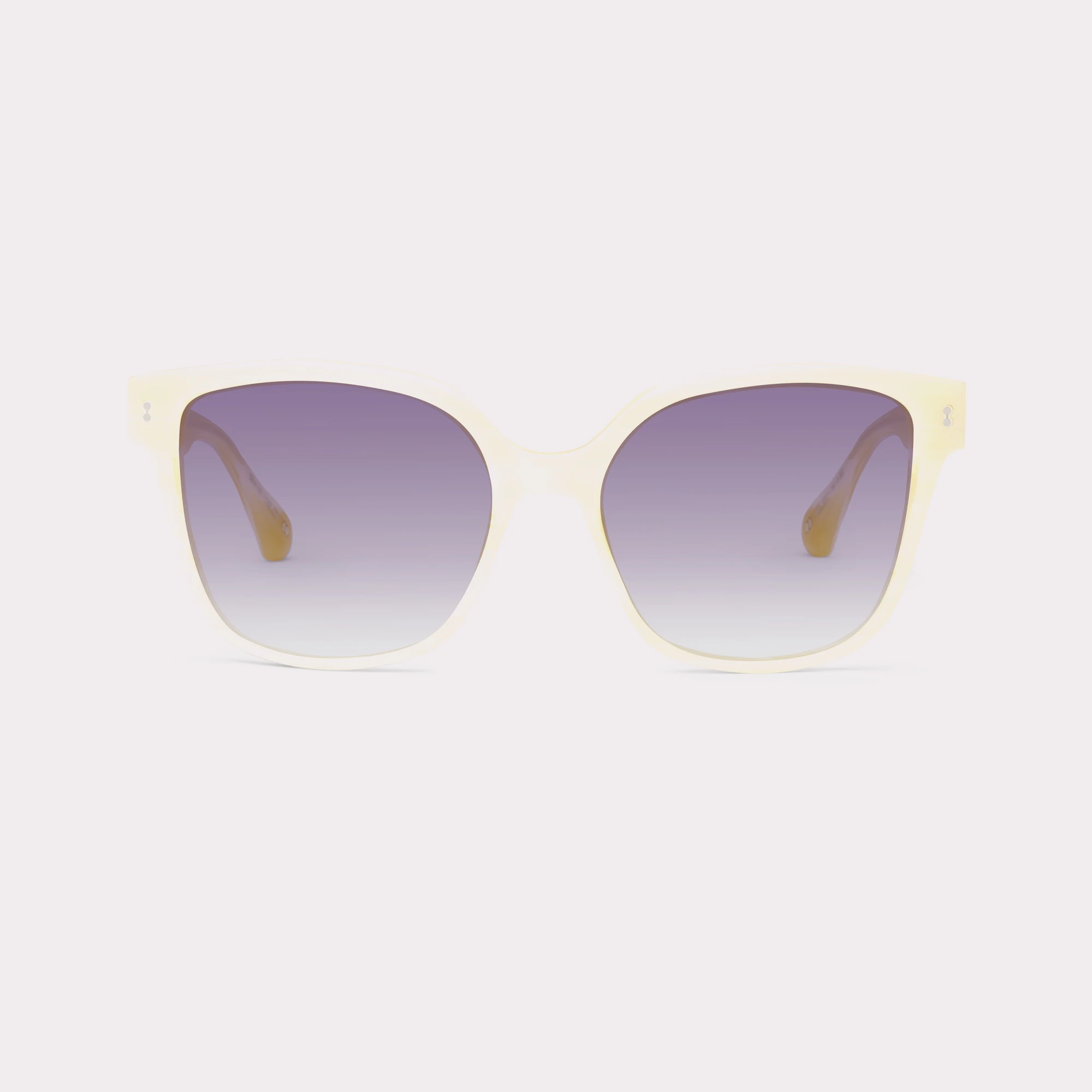 A pair of Lucky Milky Beige Sunglasses seen from the front