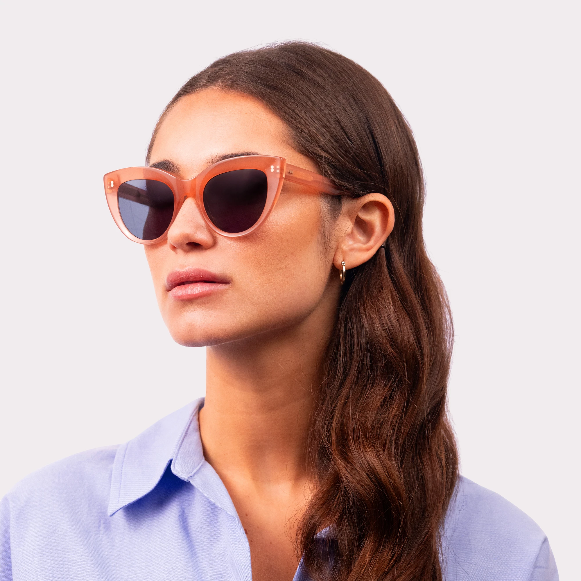 A pair of Romy Milky Pink Sunglasses